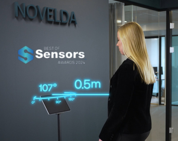 X7 Ultra-low power presence sensor showing angle and distance to a person