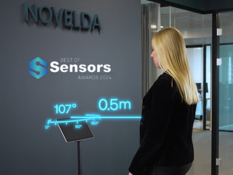 X7 Ultra-low power presence sensor showing angle and distance to a person